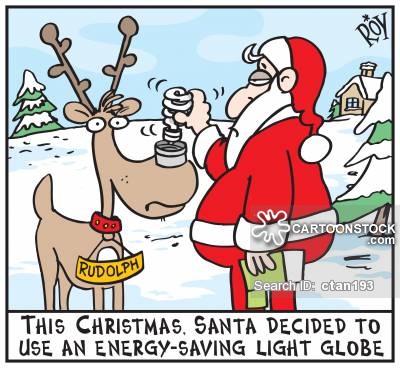 This Christmas, Santa decided to use an energy saving light globe.